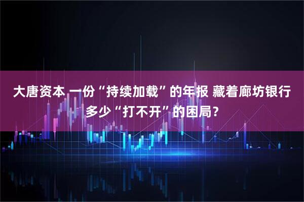 大唐资本 一份“持续加载”的年报 藏着廊坊银行多少“打不开”的困局？
